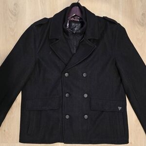 GUESS Men's Classic Black Peacoat